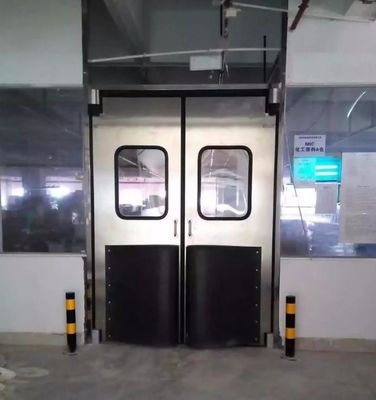 Food Grade 304 Stainles Steel Sheet Restaurant Hotel Laboratory Door Traffic Doors With Rubber Plate